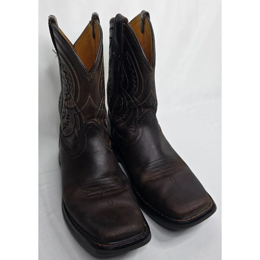 Ariat Kids WorkHog XT Coil Square Toe Western Work Boots Brown Leather Size 2